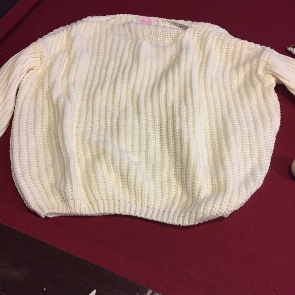 Oversized white sweater